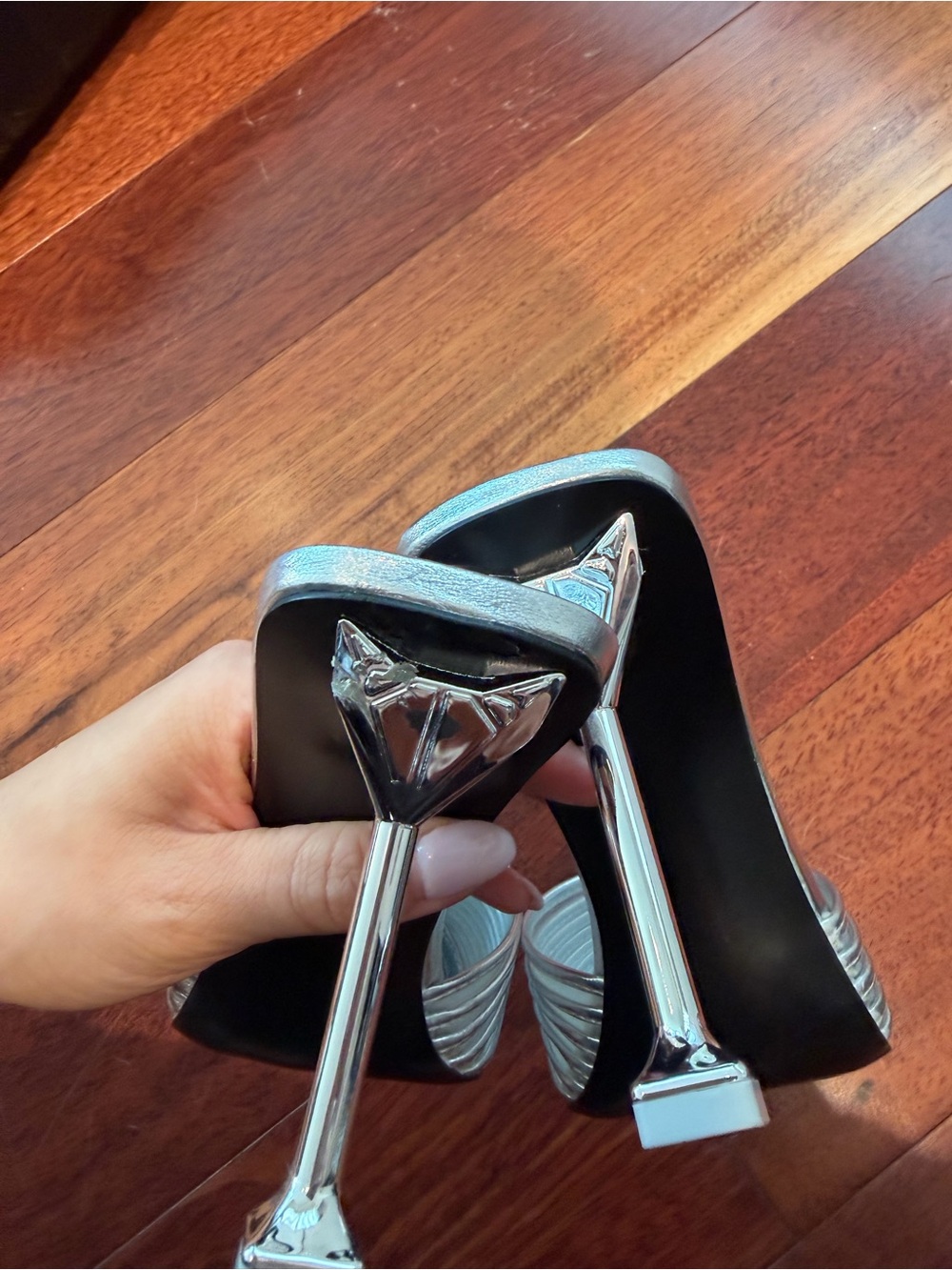 NAKED WOLFE CHROMED SILVER LEATHER SOLD OUT SIZE 7/37 - Picture 5 of 5